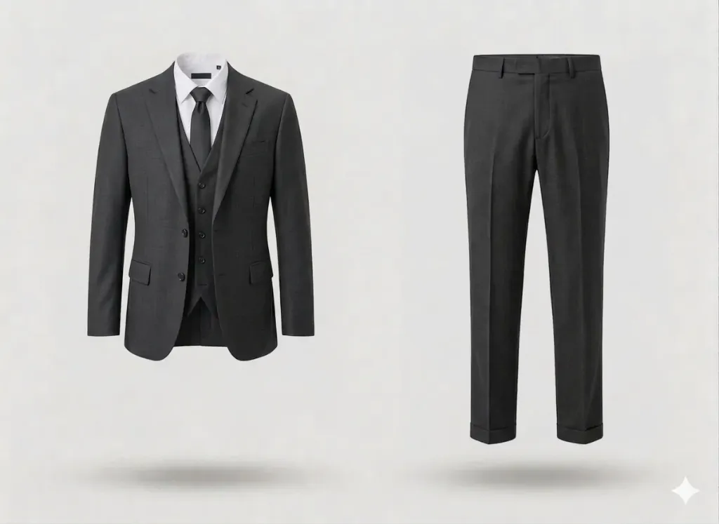 Executive 3-Piece Suit- Charcoal Grey (Charcoal Grey, S, Terry- Rayon, logo)