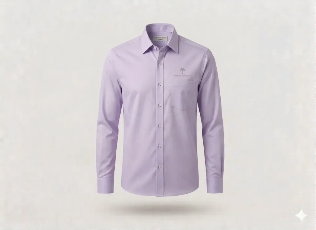 Pale Lavender Business Shirt (Custom, Giza Cotton, logo, S)