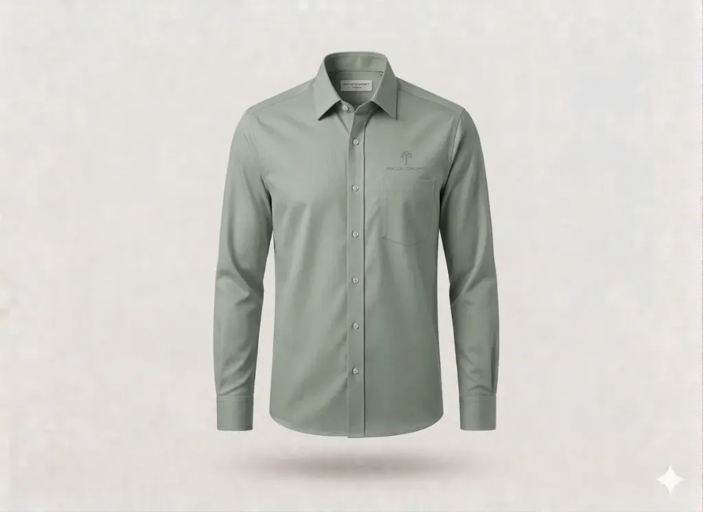 Sage Green Business Shirt (Custom, Giza Cotton, logo, Custom)