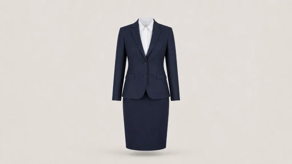 Cabin Crew Skirt Suit (Deep Navy, S, logo, Terry- Rayon)