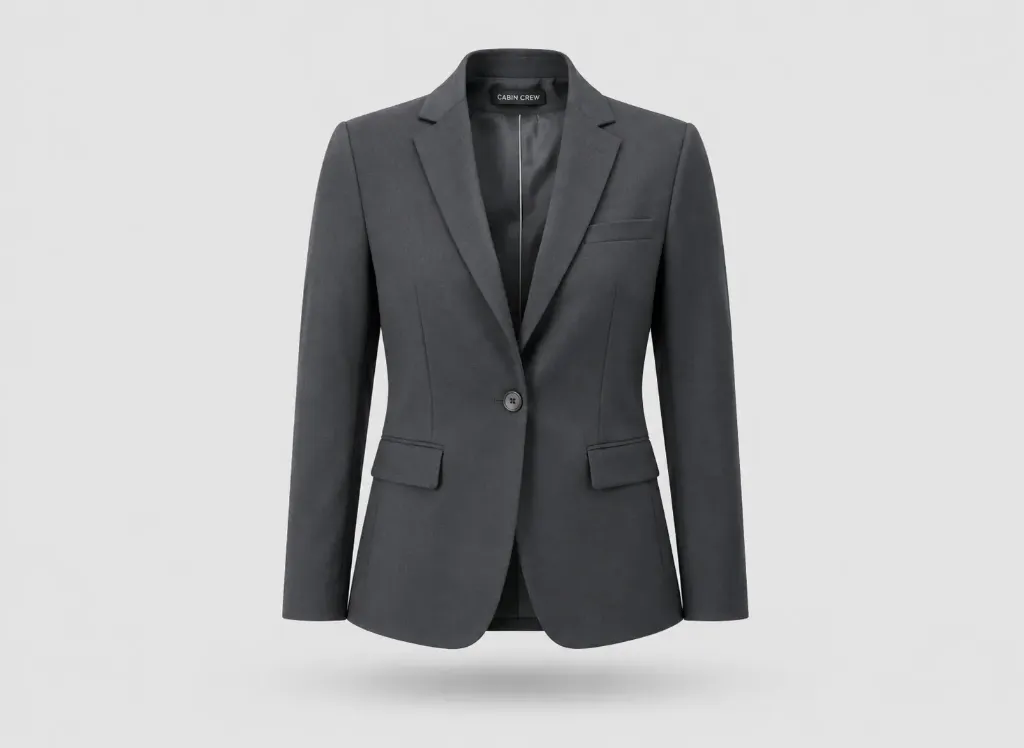 Aviation Service Blazer (Charcoal Grey, S, logo, Terry- Rayon)