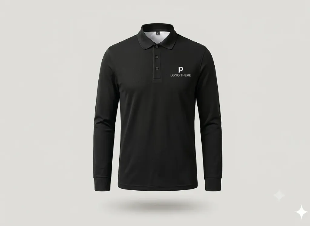 Premium Transit Polo (Blue, Custom, Giza Cotton, logo)