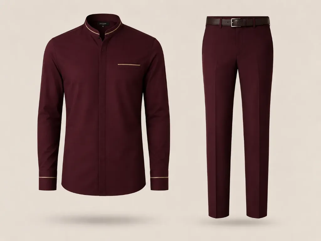 Smart Casual Travel Uniform- Burgandy (Burgandy, S, logo, Terry- Rayon)