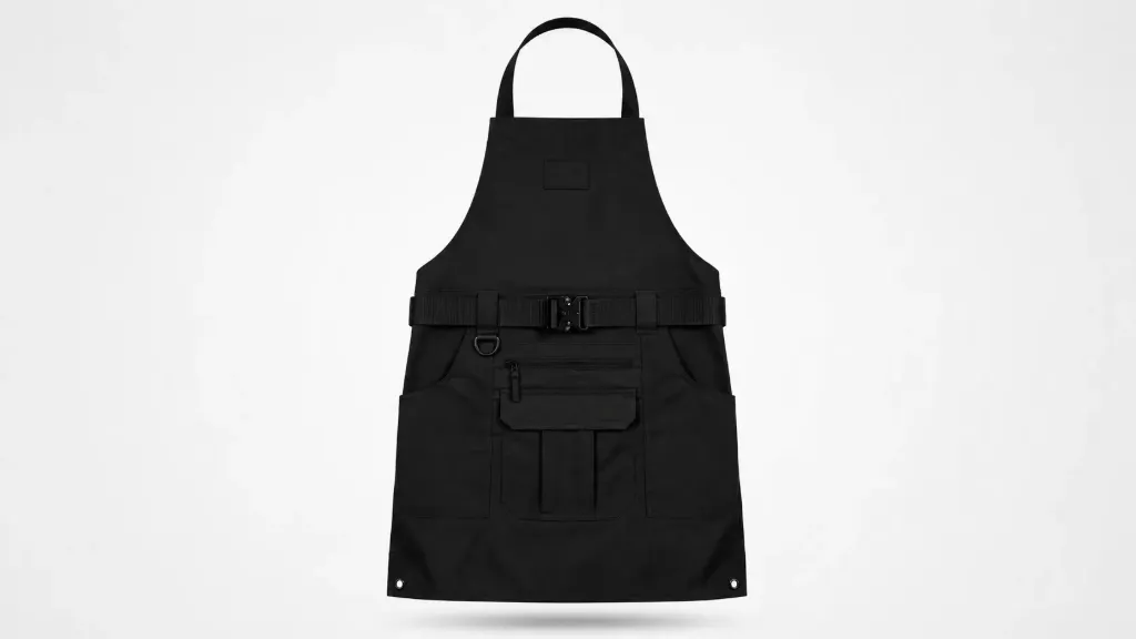 Utility Industrial Work Apron (Black, logo, S, Denim)