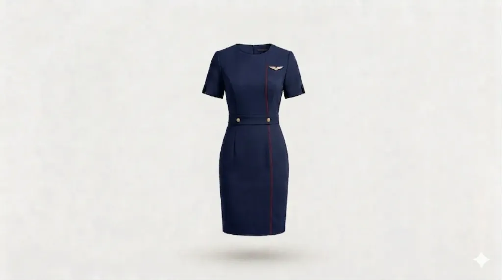 Executive Airport Security Dress (S, Deep Navy, Terry- Rayon)