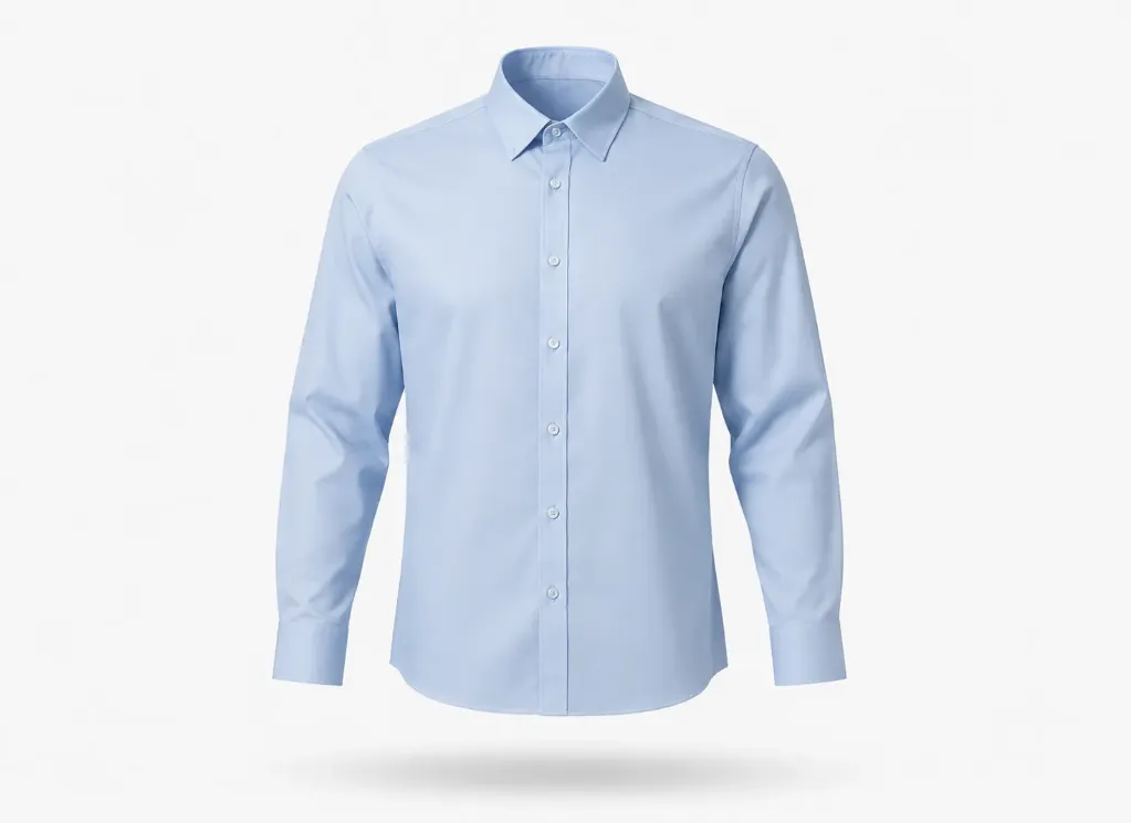 Signature Business Shirt (Powder Blue, S, Giza Cotton, logo)