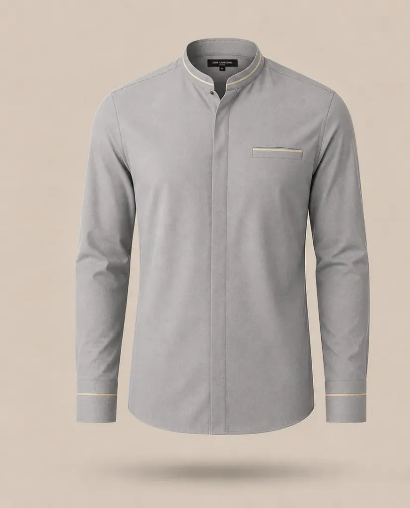 Executive Travel Shirt- Soft Grey (Soft Grey, S, Giza Cotton, logo)