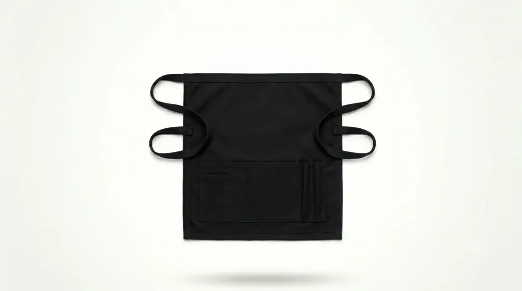 Service Waist Apron (Black, With Pocket, logo, Denim)